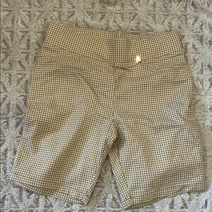 Tommy Hilfiger Beige Gingham High-Waist Shorts